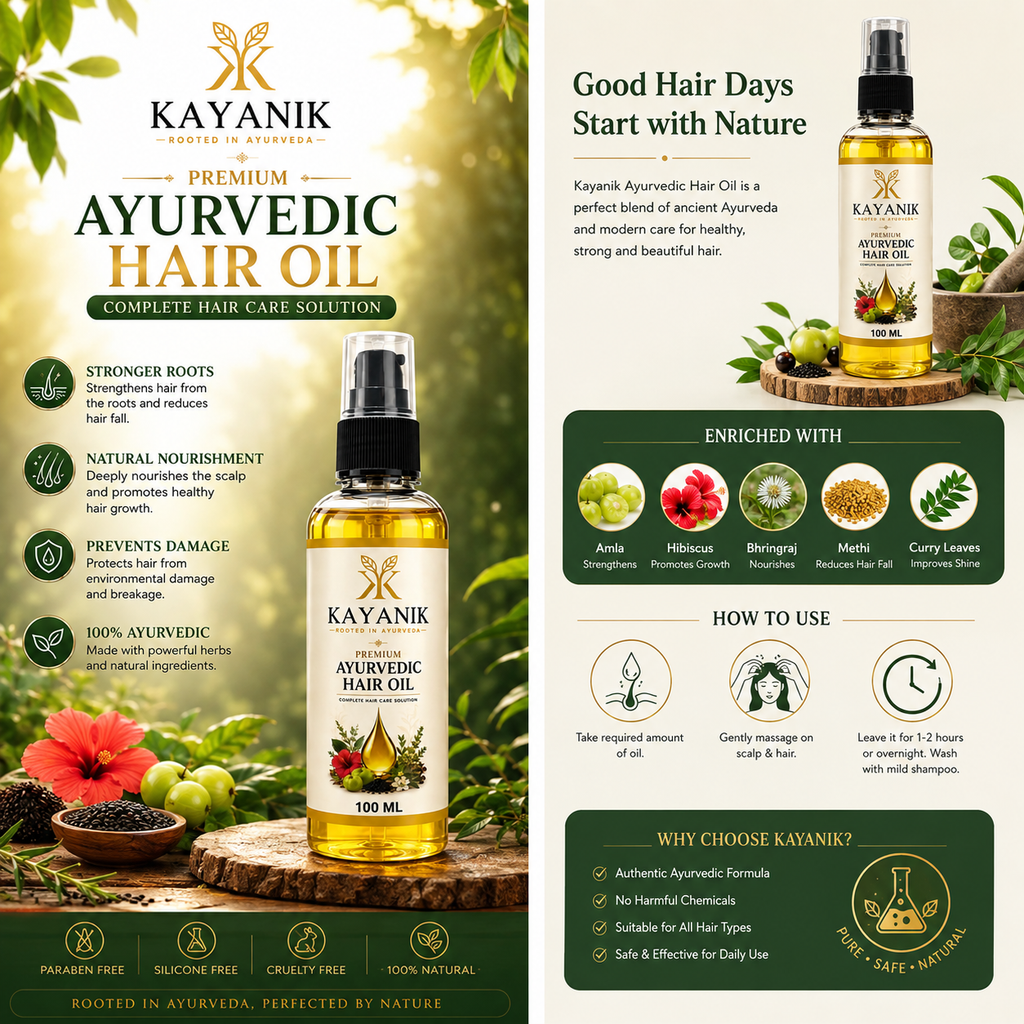 Kayanik Premium Ayurvedic Hair Oil – 100 ML