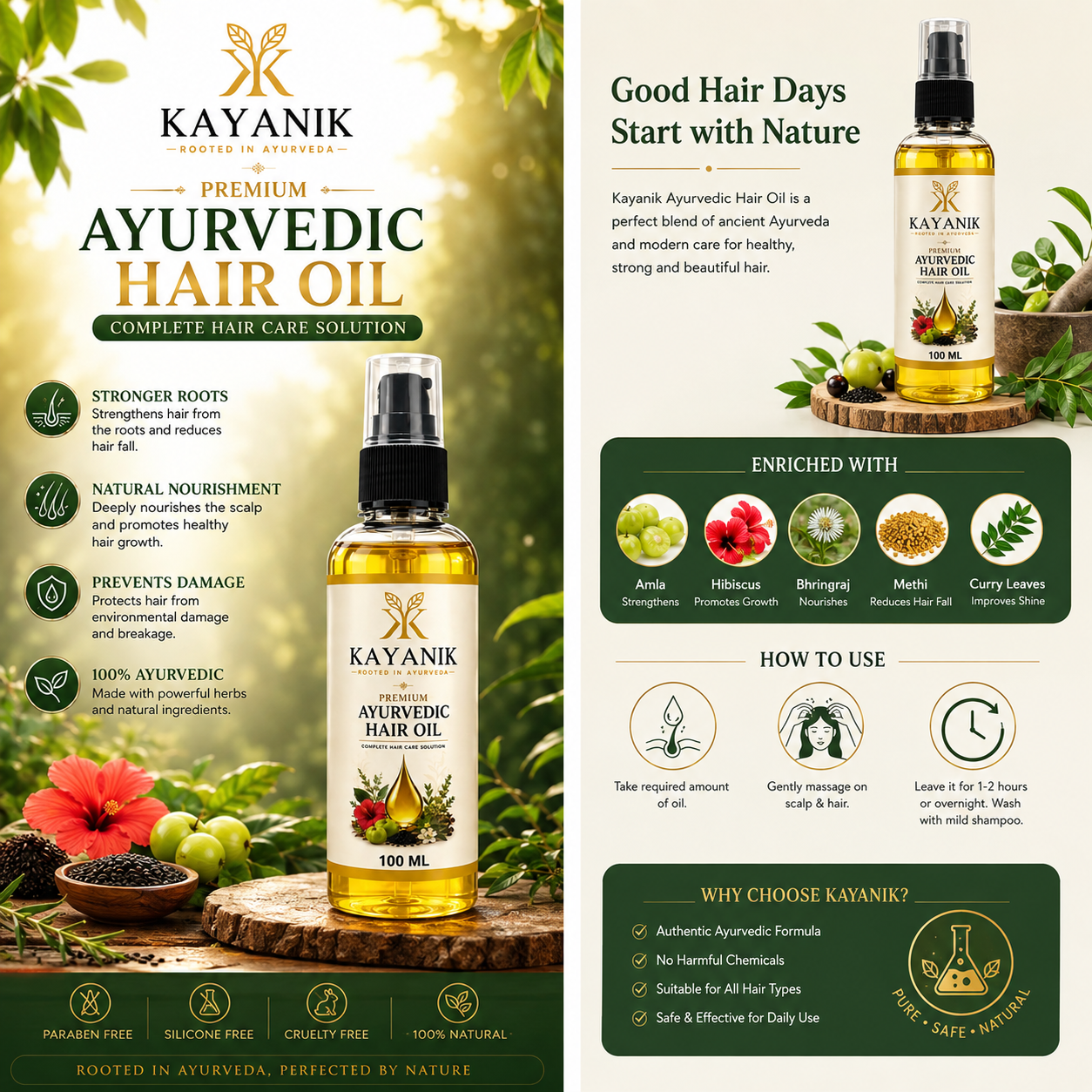 Kayanik Premium Ayurvedic Hair Oil – 100 ML